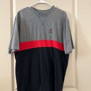 Casual Gray, Red, and Black Men's Tee